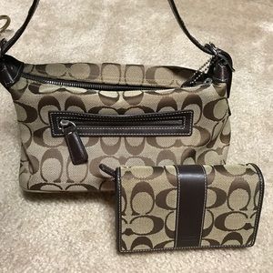 Coach Signature Handbag and Wallet Set